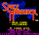 Space Marauder title screen for GameBoy Color